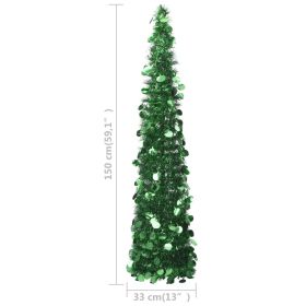 vidaXL Pop-up Artificial Christmas Tree Green 5 ft PET (Option: as picture)