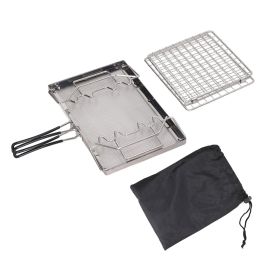 Camping Stove Toaster Foldable Portable Stable Structure Stainless Steel Outdoor Stovetop Toaster for Picnic (Option: as picture)