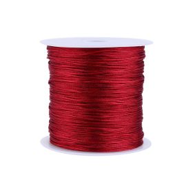 100M X 0.8mm Nylon Chinese Knot Cord Rattail Macrame Thread String Burgundy (Option: as picture)
