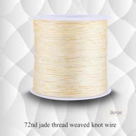 100M x 0.8mm Nylon Chinese Knot Cord Rattail Macrame Shamballa Thread String Beige (Option: as picture)