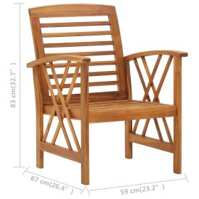 vidaXL 5 Piece Garden Lounge Set Solid Acacia Wood (Option: as picture)