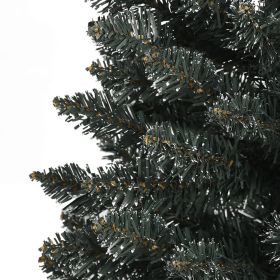 vidaXL Artificial Slim Christmas Tree with Stand Green 210 cm PVC (Option: as picture)