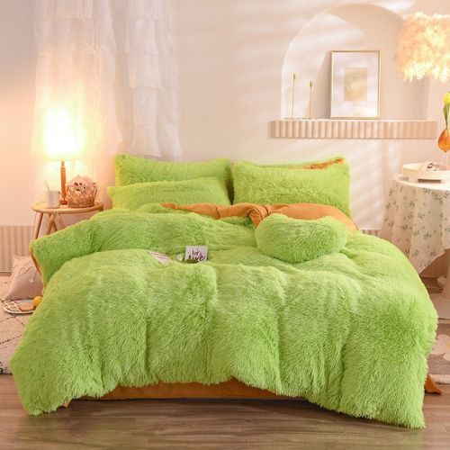 Luxury Thick Fleece Duvet Cover Queen King Winter Warm Bed Quilt Cover Pillowcase Fluffy Plush Shaggy Bedclothes Bedding Set Winter Body Keep War