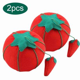 2Pcs/Set Cute Tomato Ball Shape Needle Pincushion Pin Cushion Holder Needlework Accessory (Option: as picture)