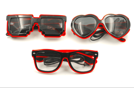 Luminous Glasses Red   Surprise Blind Box --title Remark Color Collision No Collision (Color: Red)