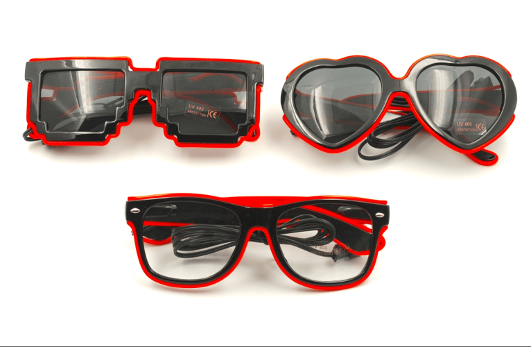 Luminous Glasses Red   Surprise Blind Box --title Remark Color Collision No Collision
