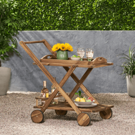 RIVIERA BAR CART (Option: Natural Stained)