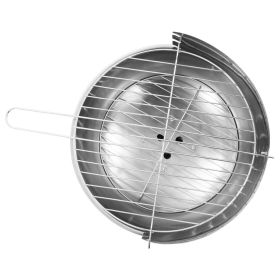vidaXL Pedestal Charcoal BBQ Grill Stainless Steel (Option: as picture)