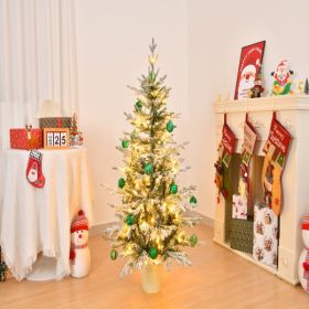 4ft Green Plush 120 Light, PVC Christmas Tree Material (Option: 4FT)