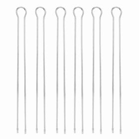 6Pcs Metal BBQ Grilling Fork Sticks Skewer BBQ Grill Set Outdoor Picnic Camping Barbecue (Option: as picture)