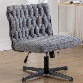 Armless Office Desk Chair No Wheels Cannot Be Sold On Temu (Color: Grey)