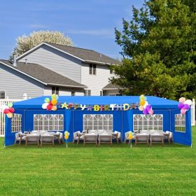 10X30ft Blue 8 Pieces, Pergola, Iron PE Cloth (Color: Blue)