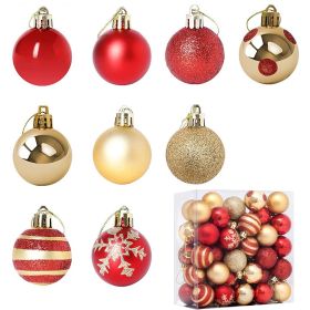 50PCS 4CM Shatterproof Christmas Ball Decorations Christmas Tree Ornaments Electroplating Balls Pendant for Engagements Anniversaries and Parties (Option: as picture)