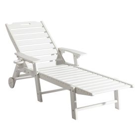 77in White Adjustable Backrest HDPE Reclining Bed (Color: White)