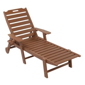 77in , HDPE Reclining Bed With Adjustable Backrest (Option: Teak color)