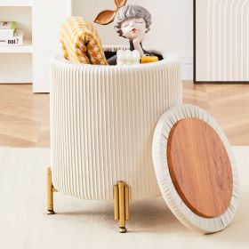 Cream Colored Gold Leg Footstool,Prohibited Platform Amazon (Option: Cream)