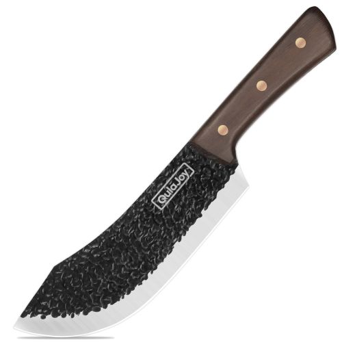 Qulajoy Meat Cleaver Knife - 7.3 Inch High Carbon Stainless Steel Butcher Knife For Meat Cutting Slicing Vegetables- Professional Chopper Knife F